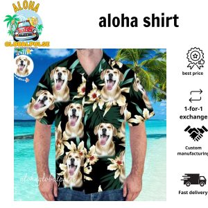 Custom Photo Dog Face Pulse Hawaiian Shirt Personalized Pulse Hawaiian Shirt Summer Beach Pulse Hawaiian Shirt